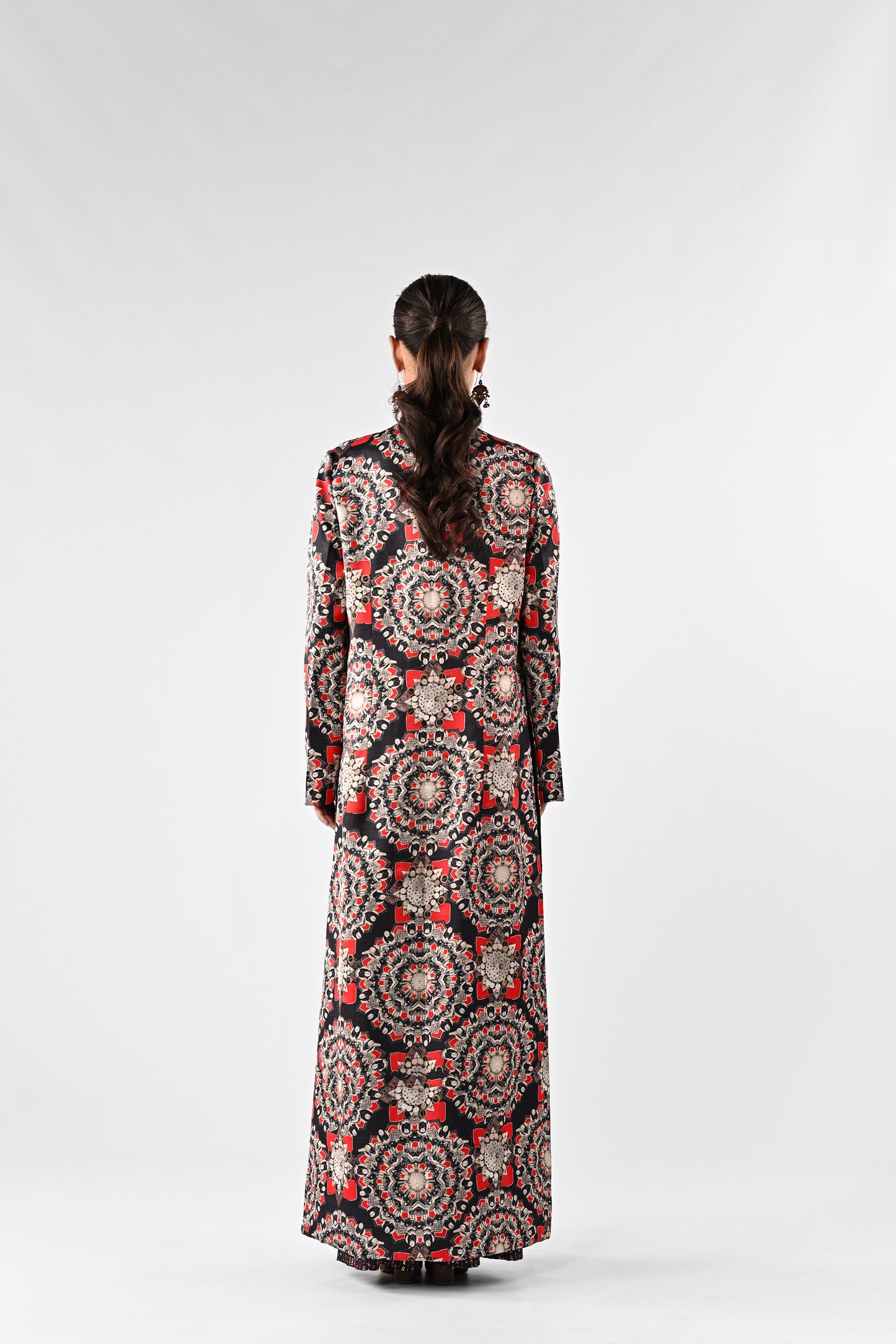 Embellished Printed Co-ord Set with Cape