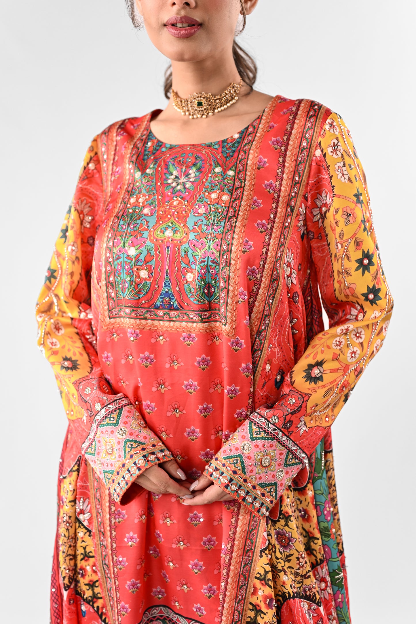 Festive High-Low Embellished Co-ord Set