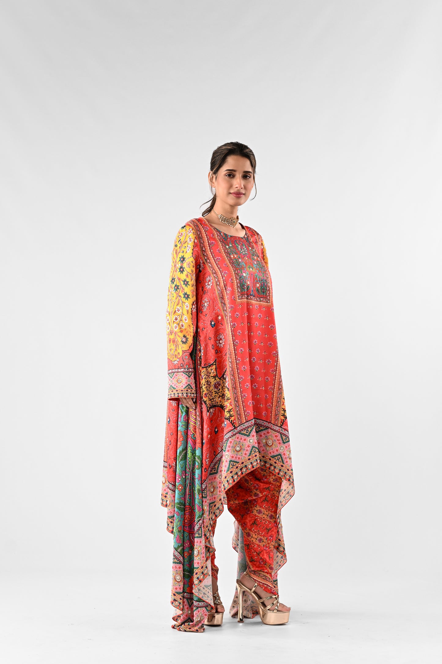 Festive High-Low Embellished Co-ord Set