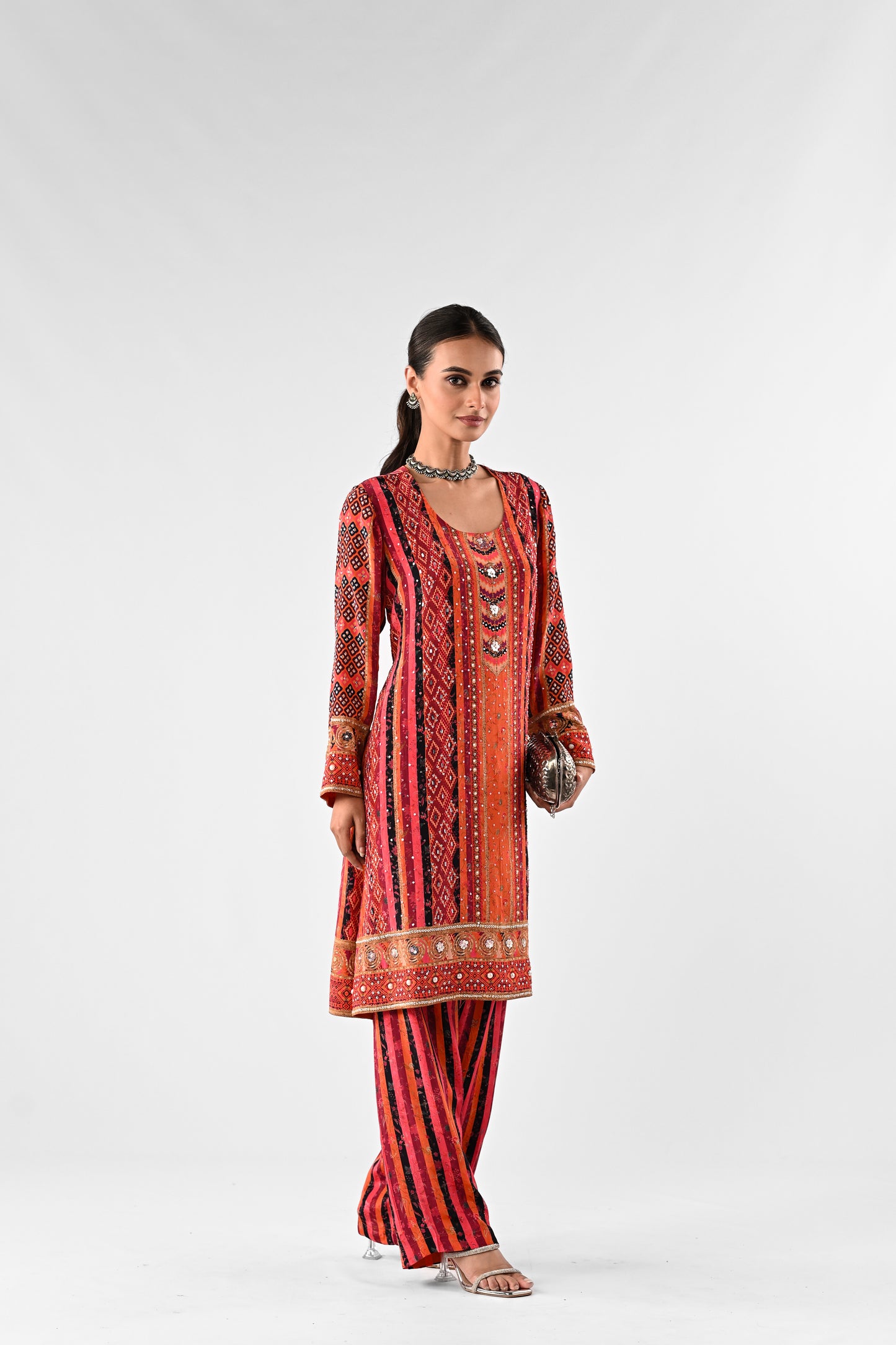 Embellished Printed Rayon Crepe Co-ord Set