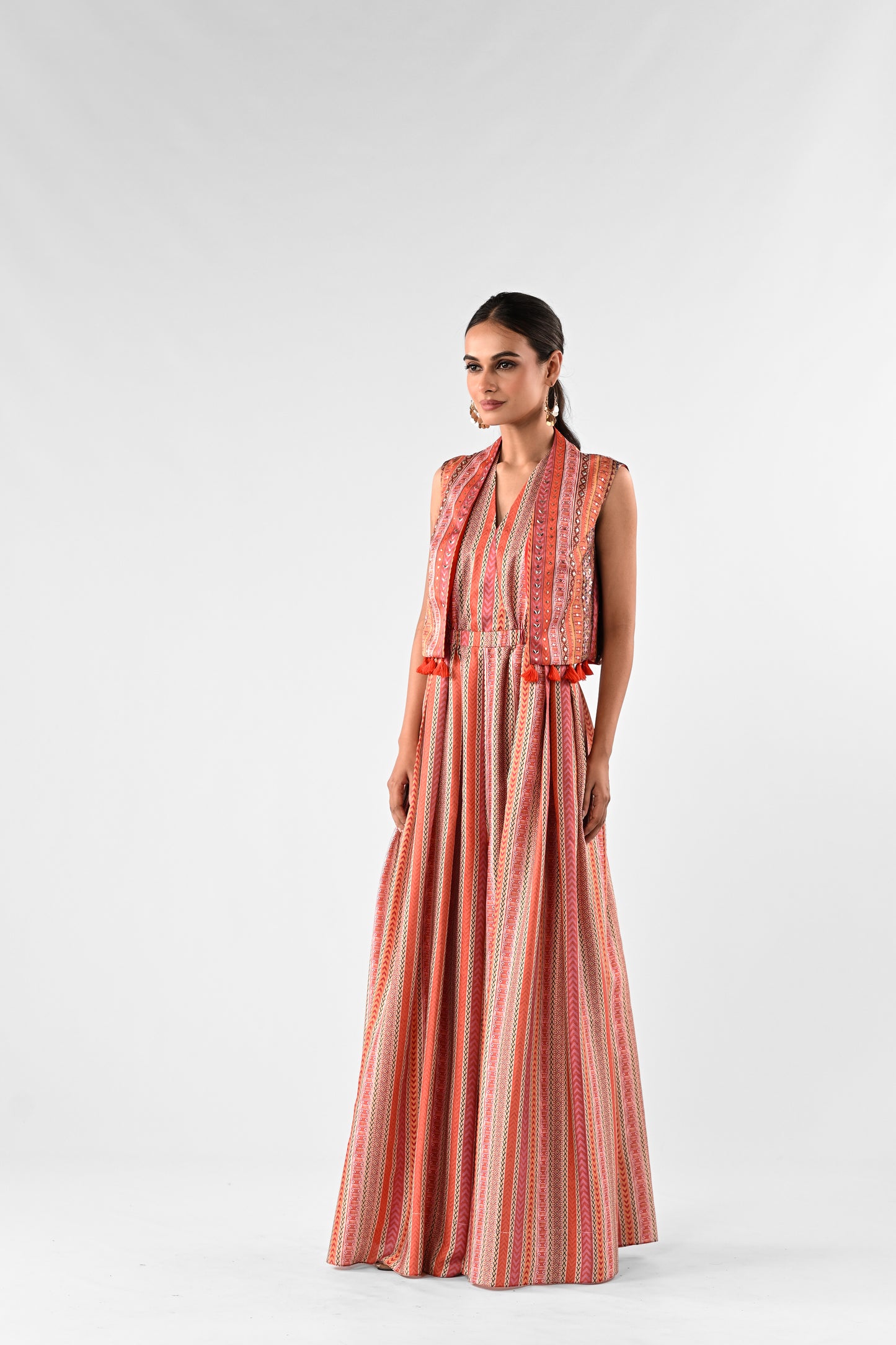 Linear Jumpsuit with Embellished Jacket