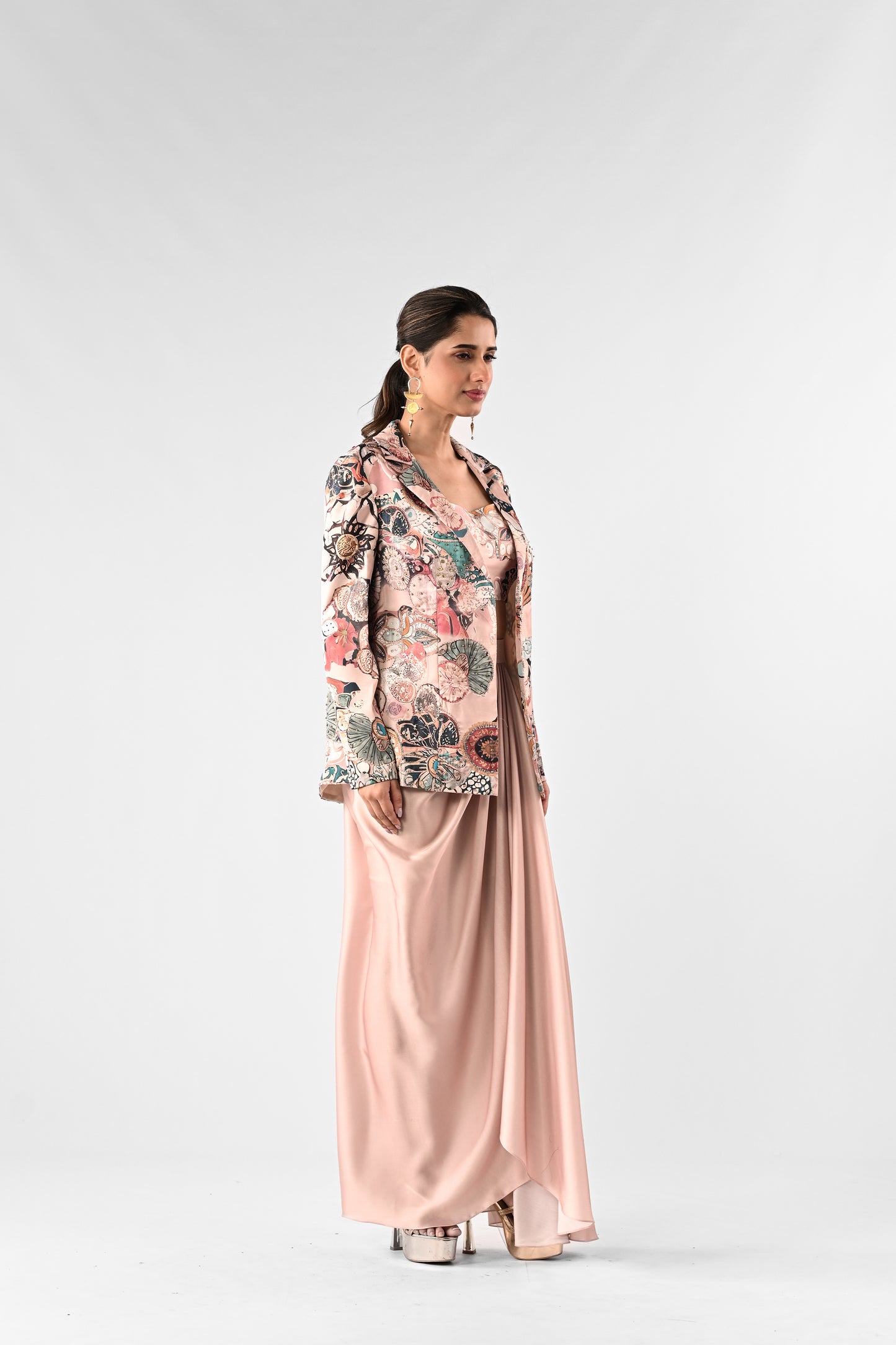 Abstract Printed Jacket Co-ord Set