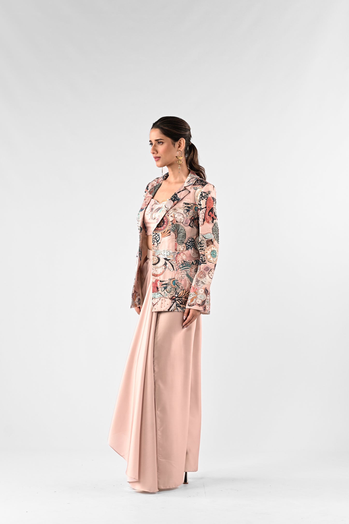 Abstract Printed Jacket Co-ord Set