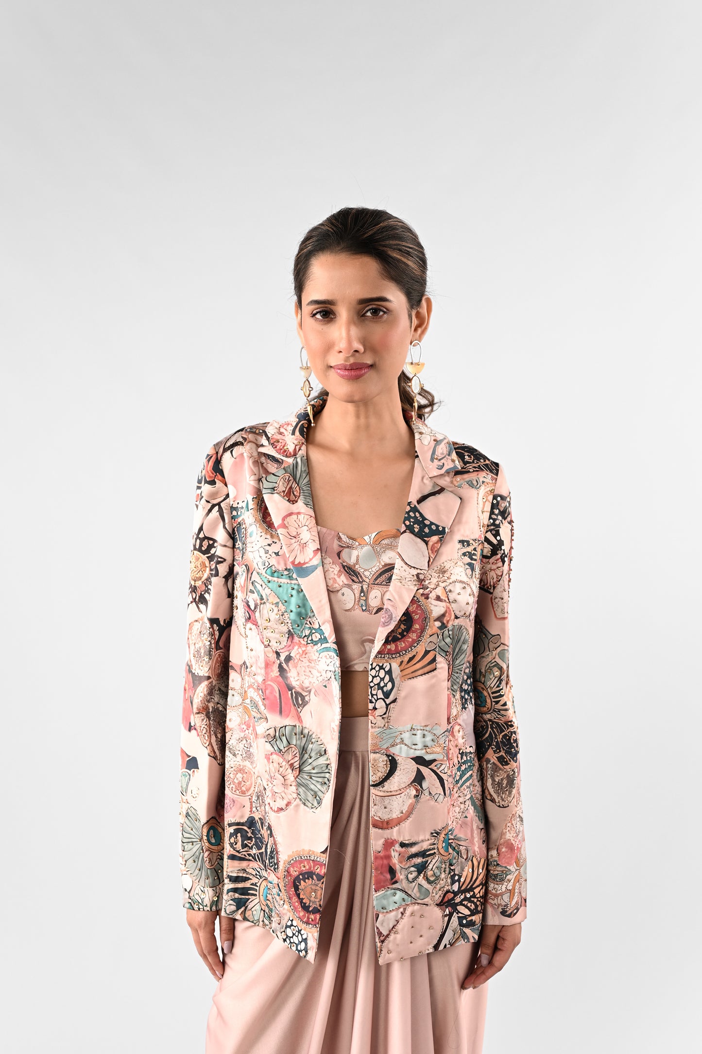 Abstract Printed Jacket Co-ord Set