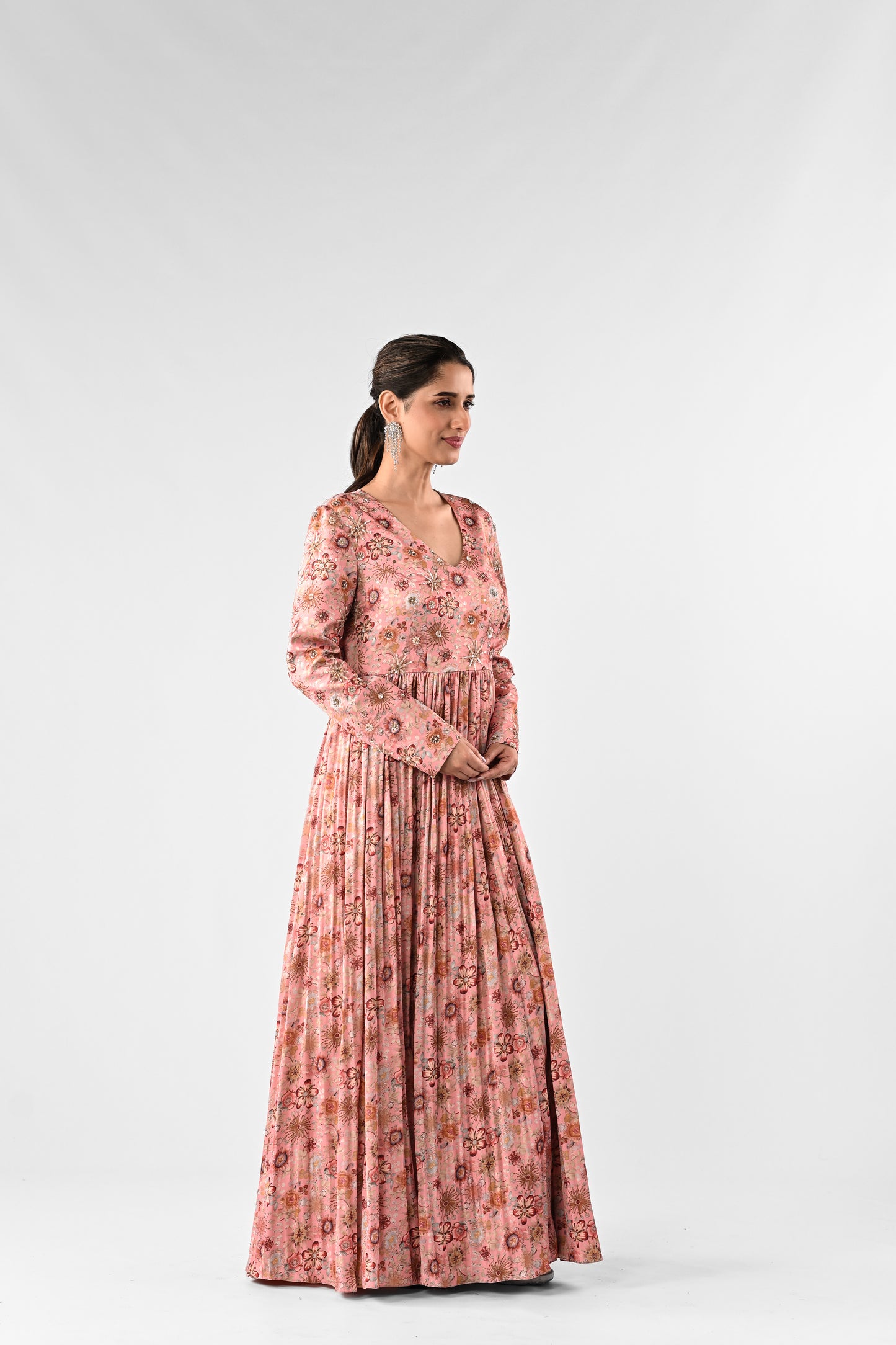 Floral Embellished Anarkali Set
