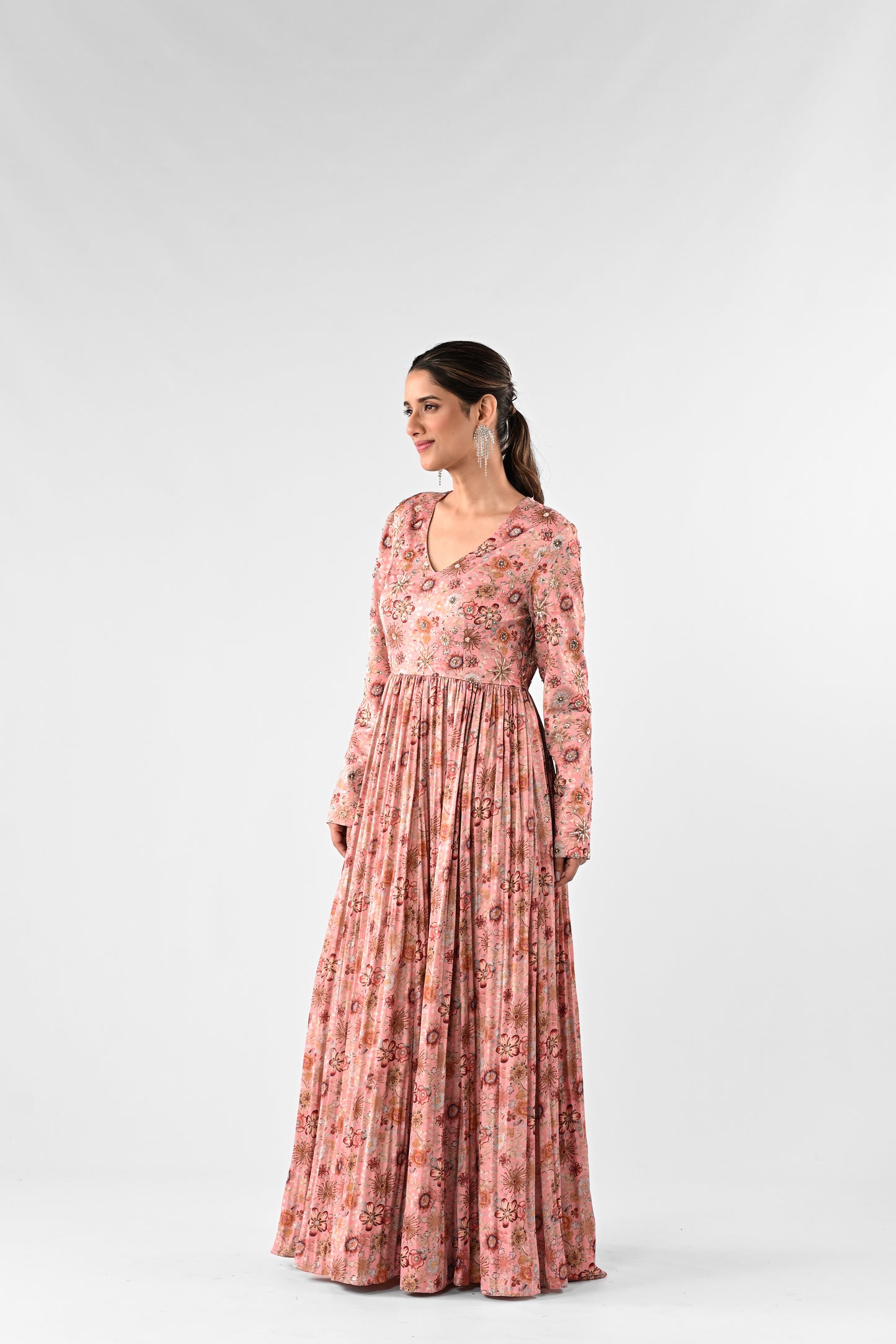 Floral Embellished Anarkali Set