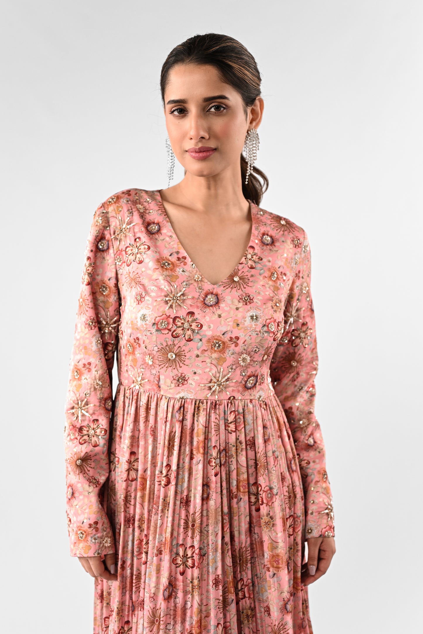 Floral Embellished Anarkali Set