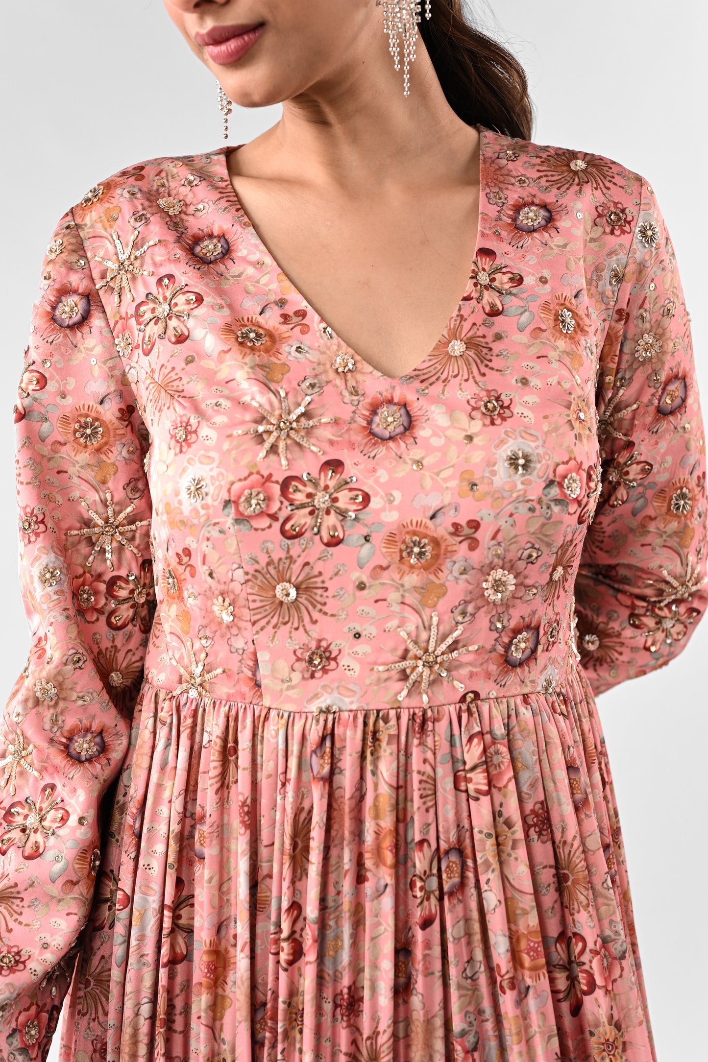 Floral Embellished Anarkali Set